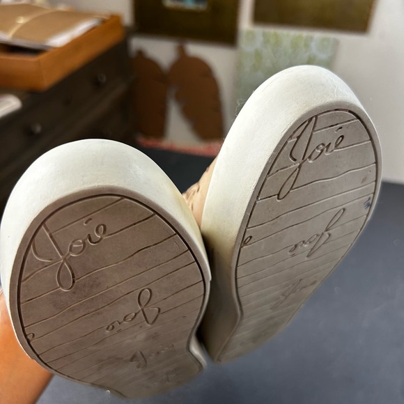 Joie Beige Nude Faux Leather Lace Laser Cut Out Almond Toe Slip On Loafer EUR 38 - Picture 10 of 12